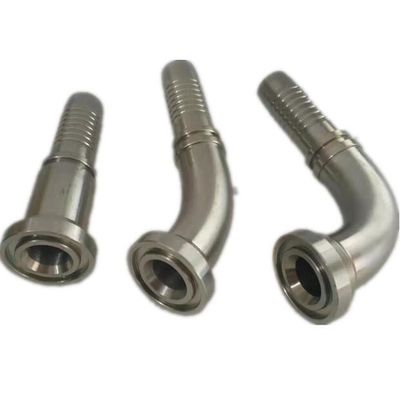 SAE Edelstahl hydraulische Krempschlauchflansche 45 Ellenbogen Rohradapter