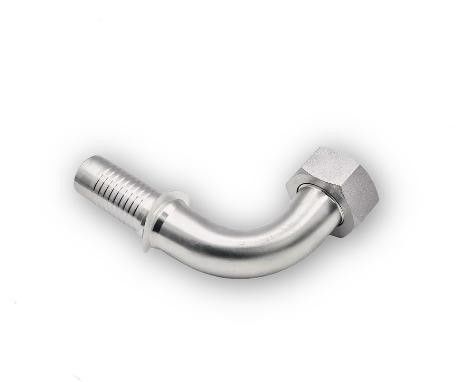Verzinktes Blatt 90 Grad Metrische weibliche 24 Grad Kegel O-Ring 20591 Hydraulische Schlauchbefestigung