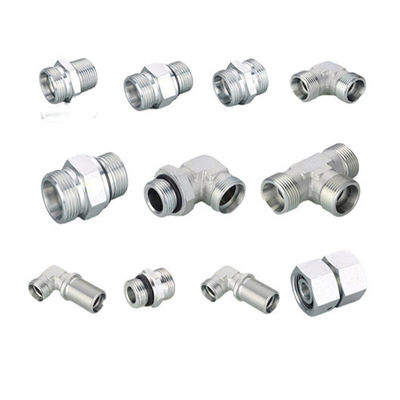 Verzinktes Blatt 90 Grad Metrische weibliche 24 Grad Kegel O-Ring 20591 Hydraulische Schlauchbefestigung