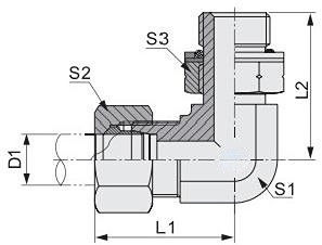 Verbindungsrohre Hexagonalkopf Ellenbogen Bsp Schleife Verstellbarer Stangend mit O-Ring-Dichtung