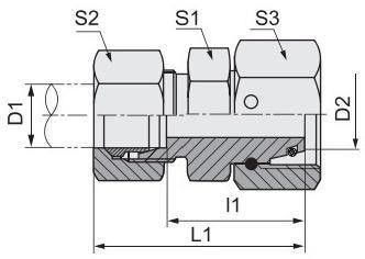 Hexagon Head DIN Bite Type Reducer Tube Adapter mit drehbarer Nuss aus Kohlenstoffstahl 2c-W