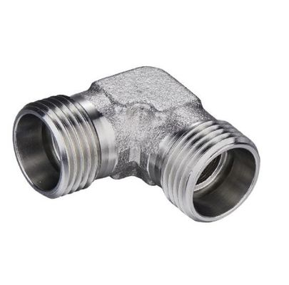 Verzinktes Blatt mittleres Kohlenstoffstahl 90 Grad Ellenbogen Hydraulik-Fitting mit männlichen Fäden