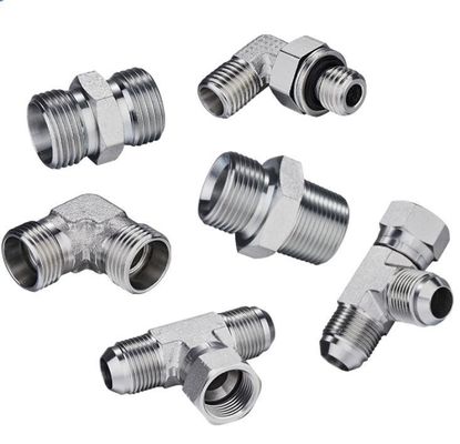 Verzinktes Blatt mittleres Kohlenstoffstahl 90 Grad Ellenbogen Hydraulik-Fitting mit männlichen Fäden