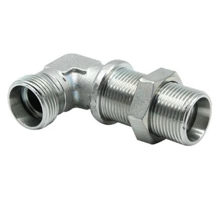 Hergestellt aus mittlerem Kohlenstoffstahl Hydraulikschranke 90° Metrischer Schlauchadapter Verzinkteschicht