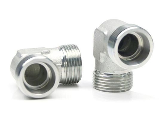 1c9 90 Grad Ellenbogenmetrischer männlicher Hydraulikschlauchadapter aus mittelem Kohlenstoffstahl