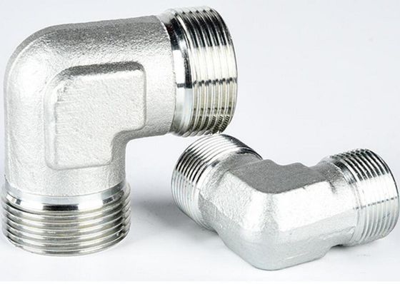 Rundkopf mittlerer Kohlenstoffstahl 90 Grad Ellenbogen Hydraulik-Fitting mit männlichen Fäden