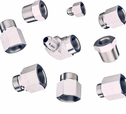 Silber mittlerer Kohlenstoffstahl Deutsch Metrischer Männlicher H. T bis BSPT Männlicher Hydraulischer Schlauchadapter