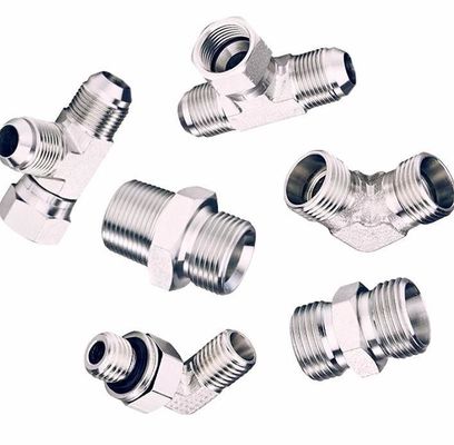 Mittlerer Kohlenstoffstahl 90 Ellenbogen BSPT Männliche-Parker-Serie Hydraulikschlauch-Fitting Silber