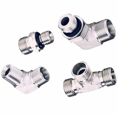 Silber, Kohlenstoffstahl, Edelstahl, DIN-Schrauben, Hydraulikverbindungen mit Proben