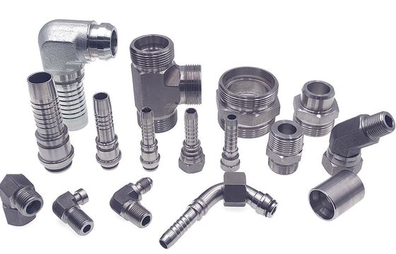 Verzinkte Bleche Hydraulische Krempschlauchfittungen 90 Ellenbogen Metrische 24 Kegel Dichtung Dkos 20591