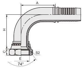 26791 Hydraulische Krempschlauchfittungen aus Edelstahl für amerikanische Gewinde Jic 74 Taper Seal 90 Ellbogen