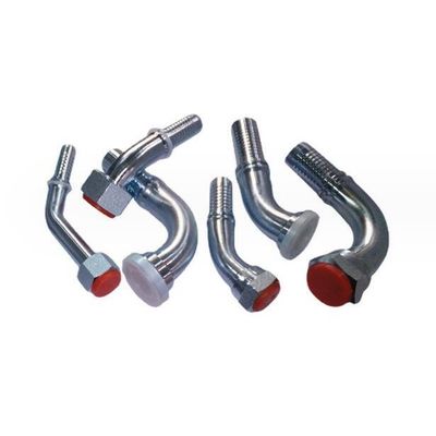 Verzinktes Blatt 90° Ellenbogen SAE Flansche 6000 Psi Hydraulikrohrschlauchanschluss